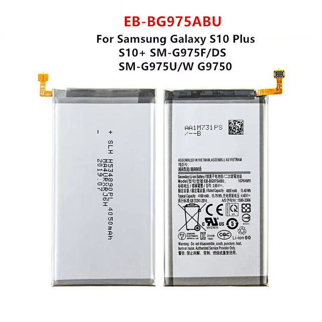 Brand New EB-BG975ABU 4100mAh Battery for Samsung Galaxy S10 Plus S10+ SM-G975F DS SM-G975U/W G9750 Mobile Phone Battery