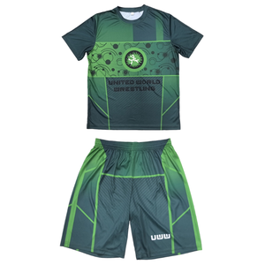 Ensemble de lutte personnalisé pour hommes 2025, tricoté, sublimation intégrale, 2 pièces, t-shirts + shorts, vêtements d'arts martiaux internationaux - Product Image 4