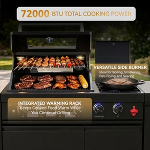 Consegna Rapida in 7 Giorni negli USA, Cucina Esterna Moderna a Gas con 4 Bruciatori in Acciaio <span class=keywords><strong>Inox</strong></span>, Isola <span class=keywords><strong>Barbecue</strong></span> Pieghevole Compatta - Product Image 3