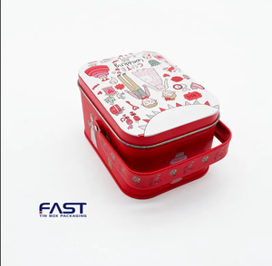 Scatola di immagazzinaggio personalizzabile OEM scatola regalo scatola di latta portatile con decorazione di biscotti al cioccolato con caramelle di natale - Product Image 5