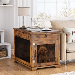 Kandang anjing kayu mewah dalam ruangan akhir meja gaya peti anjing Modern kayu dekoratif rumah anjing peliharaan kecil - Product Image 2