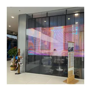 新趋势室内视频透明LED屏幕玻璃超薄LED薄膜屏幕商场数字透明屏