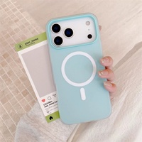 Coques de téléphone magnétiques 2-en-1 colorées mates personnalisées pour iPhone 17 Pro Max, Air 16, 15, 14 – Étuis magnétiques en TPU et PC pour filles