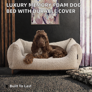 Cama de Lujo para Perros de Poliéster, Base Resistente al Agua, Espuma Viscoelástica Sólida, Tela Duradera, Cojín de Felpa para Mascotas, Rectangular, Funda Extraíble - Product Image 2