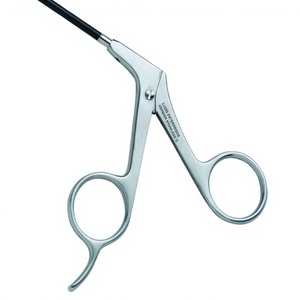 Tijeras Endoscópicas para Frente Daniel, Hoja Recta y Curva de 15 cm, Acero Inoxidable, Instrumento Quirúrgico para Endoscopia - Product Image 3