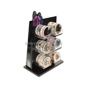 Espositore in Plexiglass Acrilico <span class=keywords><strong>Nero</strong></span> a 3 Livelli di Alta Qualità RAY YI per Confezioni di Bustine di Nicotina - Product Image 1