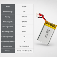 Аккумулятор для GPS-трекера 3.7V 1100mAh 102540 Li-Po полимерный, для GPS-трекеров для животных и GPS-локаторов, с разъемом PHR-5P, стандарт UN38.3
