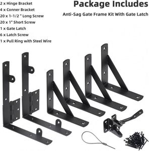 WEKIS Brass Heavy Duty Anti Sag Fence <b>Gate</b> Hardware Kit with Latch and 75lbs Capacity - Product Image 3