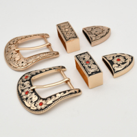 Cloxy – Lot de 3 boucles de ceinture en cuir 25/40 mm pour hommes et femmes, boucle de ceinture de cowboy, boucle de ceinture western à motif floral