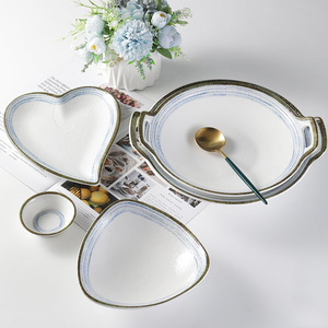 <b>Melamine</b> Tableware Set Oval Heart Triangular <b>Bowls</b> Plate Durable Hotel Food Daily Use - Product Image 3