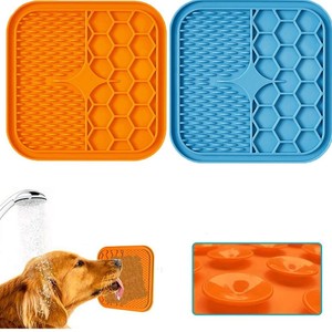 Alfombrilla de silicona para alimentación lenta de perros y gatos con espátula, cuenco para comer con base antideslizante y ventosas para la salud de tu mascota - Product Image 2