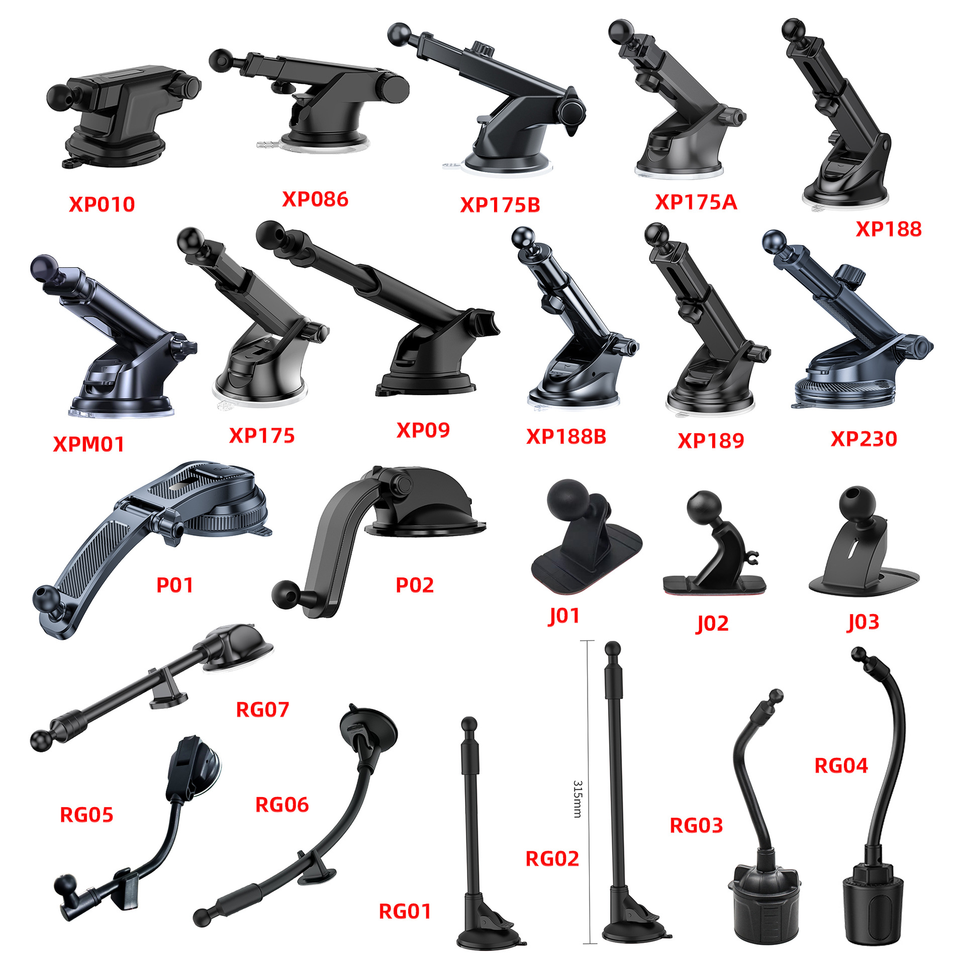 Universal Car Phone Holder - Dashboard Suction Cup Air Vent Mounts for Navigation