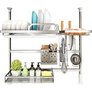 Window Storage Rack Stainless Steel Multi Layer Dish Drainer With <b>Tray</b> Hanging <b>Kitchen</b> Spice Rack Modern Design - Product Image 5