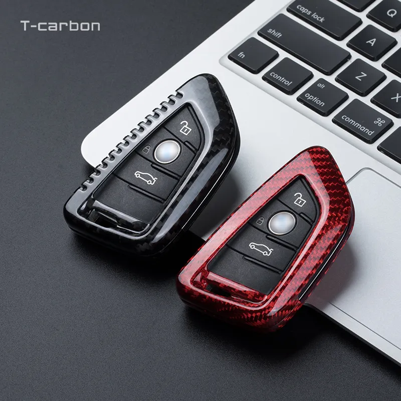 T-carbon brand Direct sales Carbon fiber factory Car Key Holder Cover car Case for BMW F30 F10 F15 7 X Series carbon key bag