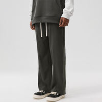 Nouveau style – Pantalon de survêtement en molleton de coton mélangé, taille mi-haute, coupe large, pour homme, avec logo personnalisé, grandes tailles, couleur foncée