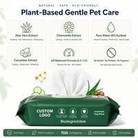 Lingettes pour animaux de compagnie Premium 100% Viscose gaufrées effet perle, 60 lingettes, couvercle rabattable, 60 g/m² ultra-épaisses, formule personnalisée sans alcool, OEM, marque privée