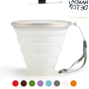 Cangkir teh dan kopi dapat dilipat, Mug perjalanan silikon bebas BPA dapat digunakan kembali untuk berkemah dan pesta