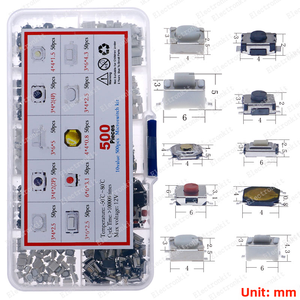 500 Interruttori a Pulsante per Telecomandi Auto, Interruttori Tattili SMD, Confezione di Piccoli Interruttori a 2 e 4 Pin - Product Image 2