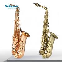 Eb Alto Saxophone Bronze/Gold-Plated Brass Body Hand-Engraved Details Bakelite Head for School Professional Performances