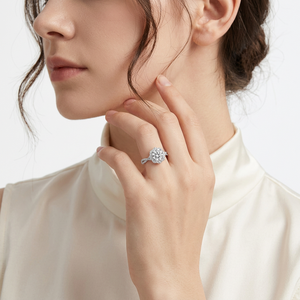 Luxury Fine Silver Platinum Plated Classic Wedding <b>Ring</b> GRA 1 Ct Carat Hollow 6 Claws Brilliant Cut Moissanite Third Party - Product Image 4