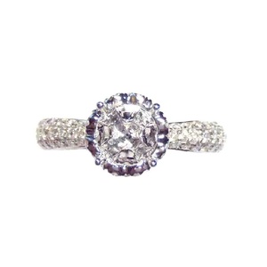 HongKong – Monture semi-encadrée classique en or blanc massif 18 carats avec diamant naturel solitaire de 0,74 carat, sertie à griffes, de qualité supérieure pour mariage - Product Image 1