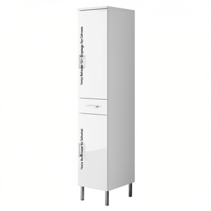 Mueble de baño Venice Column de 180 cm, blanco brillante, con almacenamiento para baños - Product Image 3