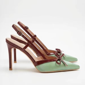 Tacones Finos de Verano, Elegantes Tacones de Satén con Lazo para Mujer, Sandalias de Verano con Punta en Pico y Correa con Hebilla - Product Image 3
