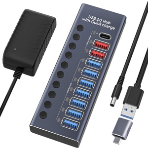 ยูเอสบี 3.0 ฮับ 10 พอร์ตตัวแยกฮับข้อมูล <span class=keywords><strong>USB</strong></span> พร้อมสวิตช์เปิด/ปิดแบบแยกอิสระส่วนต่อขยาย <span class=keywords><strong>USB</strong></span> สำหรับเมาส์คีย์บอร์ดฮาร์ดไดรฟ์ - Product Image 1