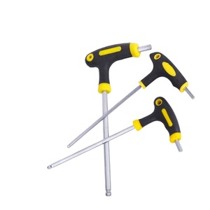 Clé hexagonale bicolore avec poignée en canne, en acier au carbone 45, haute dureté, pointe sphérique allongée, pour l'entretien des machines-outils, fourniture d'usine - Product Image 2