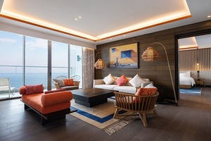 Juego de Muebles para Hotel de 5 Estrellas <span class=keywords><strong>Blu</strong></span> Resort Cam Ranh, Cama y Silla de Madera Sólida Personalizada, Ecológica, para Apartamento/Dormitorio - Product Image 4