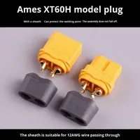 Connecteur XT60H F/M avec gaine pour batterie ESC d'avion modèle, interface d'alimentation T-Plug