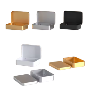 Rts 88*60*20 mét hình chữ nhật bản lề tinplate hộp rỗng nhỏ phẳng hộp thiếc trong vàng đen bạc đỏ mờ màu sắc với <span class=keywords><strong>USB</strong></span> gói - Product Image 1