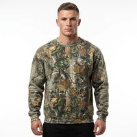 Sweat-shirt d'hiver personnalisé pour homme, 100% coton, col montant 1/4 zip, coupe oversize, imprimé numérique camouflage chasse