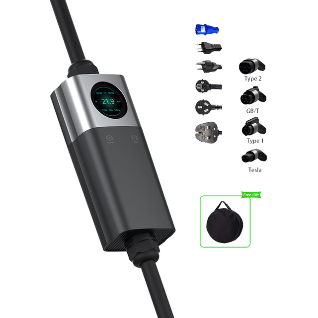 Custom Ev Charger Type2 7kw 32a Gbt Type1 Home 11kw 22kw J1772 EVS AC Fast Electric Car Level 2 Portable Ev Charging Station