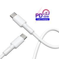 Vente en gros de câble de 60W charge rapide de type C à chargeur de câble de type C charge rapide câble de transfert de données USB pour ordinateur portable téléphone mobile