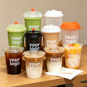 Gobelets en PP personnalisables, jetables et réutilisables, 16oz, 24oz, diamètre 90mm, givrés avec couvercles, impression UV pour Bubble Tea et boissons - Product Image 1