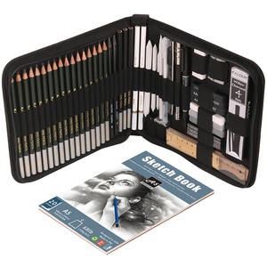 <span class=keywords><strong>Set</strong></span> Professionale da 54 Pezzi per Schizzi con Borsa in Tela, Matite, Carboncini, Gomme, Sfumini, Righello e Blocco da Disegno - Product Image 2