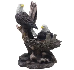 Resin Bald Eagle Family Statue Home Statue Decoration
