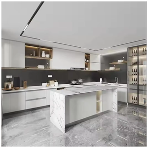 صفائحية بسيطة وحدات بولند متنقلة خزانة لامعة مخصصة مسطحة مطبخ منزلي - Product Image 6