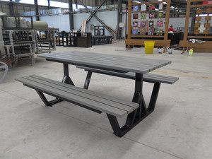 Vente en gros d'usine Table de patio d'extérieur Table et banc en bois pour <span class=keywords><strong>restaurant</strong></span> Table de pique-nique moderne en bois avec banc - Product Image 5