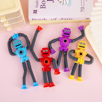Divertido Juguete Robot Telescópico Estirable con Ventosa de PVC, Antiestrés, Rompecabezas de Animales, Regalo Unisex