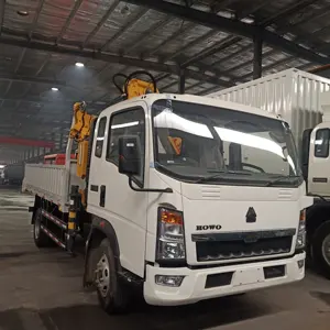Hydraulic Truck Top Factory SINOTRUK HOWO 3 6ton 4x2 Mini Truck With Boom Arm Crane Light Small Lorry Mounted Crane Hydraulic Low Price For Sale