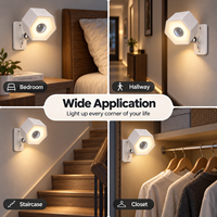 Lampe murale à détecteur de mouvement avec télécommande, type C rechargeable, lumière intelligente PIR à intensité variable avec télécommande pour entrée extérieure