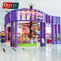 Comptoir de confiserie OUYEE personnalisé pour un montage facile, design de kiosque de centre commercial pour bonbons et sucettes, mobilier de présentation pour magasin de bonbons