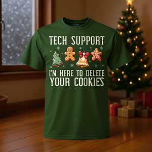 Tech Support Christmas Cookies T-shirt pour homme avec design humoristique de Noël - Product Image 3