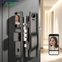 Serrure de porte intelligente automatique personnalisée OEM ODM avec caméra, interphone vidéo, contrôle à distance via l'application Tuya, déverrouillage par empreinte digitale, compatible Wi-Fi pour la maison