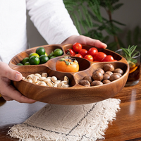 Acacia Fruitbord Baby Maaltijd Noot Snack Dessert Salade Massief Hout Rechthoekig Tafelgerei Gerecht