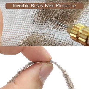 HLC Artificial Beard for Men Movie Makeup Hand-Crocheted Human Hair <strong>Fake</strong> Beards <strong>Moustache</strong> for Film Television Any Face Shape - Product Image 4