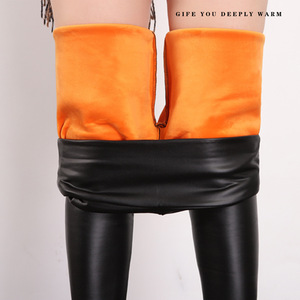 <span class=keywords><strong>Leggings</strong></span> in <span class=keywords><strong>pelle</strong></span> PU dimagranti Sexy donna inverno autunno nero collant a vita alta Stretch <span class=keywords><strong>Leggings</strong></span> in morbido pile spesso per pantaloni da donna - Product Image 2