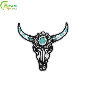 Vintage Turquoise Bow & Spade Embroidery <b>Iron</b> on Patches Custom Perfume Theme Patch for Blouse, Hat, Purse Feminine Decoration - Product Image 3